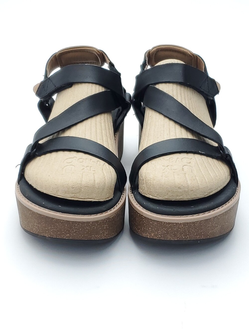 Teva Madera Wedge Leather Platform Sandals Black Open Toe Womens Size 9 Chunky - Picture 4 of 10